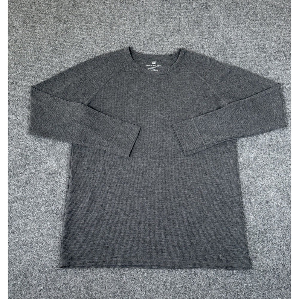 Mack Weldon Warmknit Crew Thermal Waffle Long Sleeve Shirt Gray Mens XL
